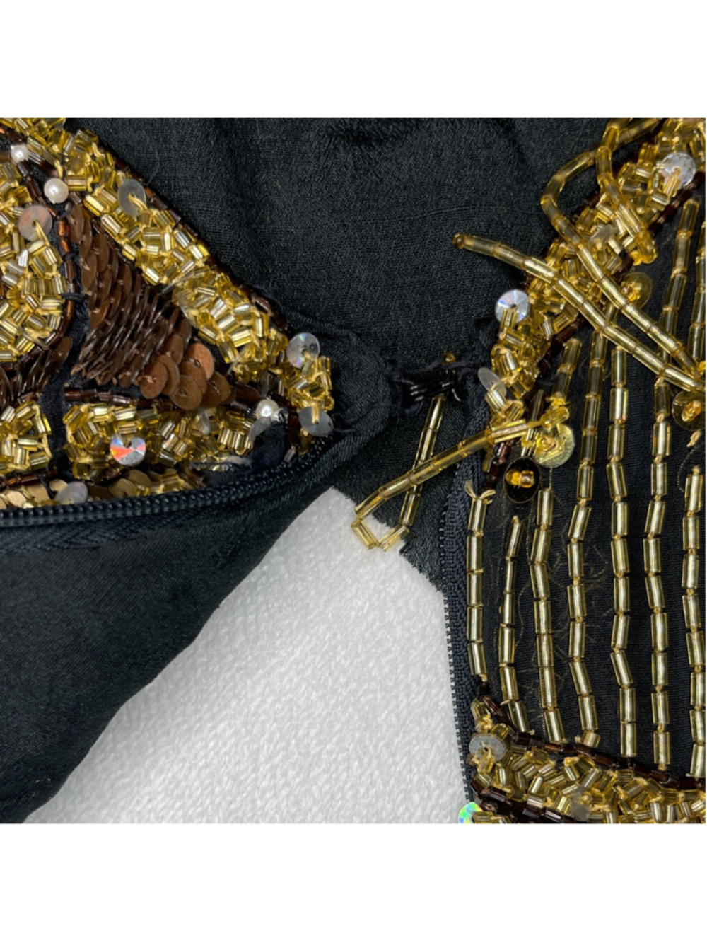 Women'sBlack Gold Sequin Hand-Beaded Top - Picture 7 of 7